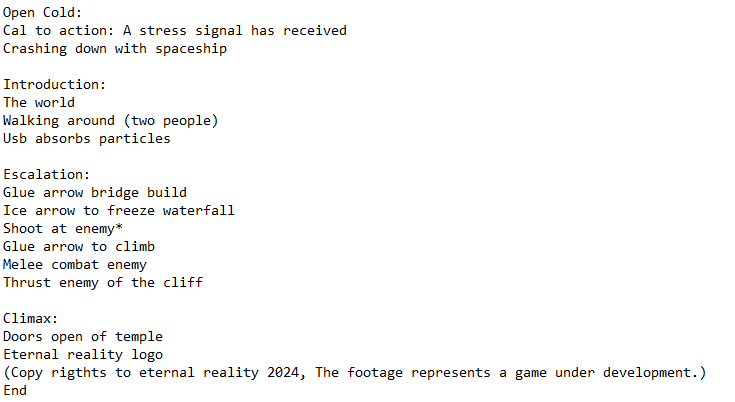 Eternal Reality - Trailer - Script 